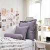 image:imageDormCo Rainha Cotton Dutch Ruffled Euro amp Bolster Pillow Set  Taupe Gray  Dorm Supplies for College Freshmen Essentials