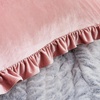 image:imageDormCo Rainha Velvet Dutch Ruffled Euro amp Bolster Pillow Set  Calm Pink  Dorm Supplies for College Freshmen Essentials