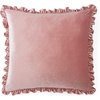 image:imageDormCo Rainha Velvet Dutch Ruffled Euro amp Bolster Pillow Set  Calm Pink  Dorm Supplies for College Freshmen Essentials