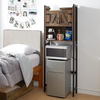 image:imageYak About It Dorm Hutch  Over the Fridge Organizer  WhiteDark Wood Walnut