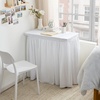 image:image32 Length Cotton Dorm Desk Skirt  Farmhouse White42 x 24 Rectangular