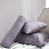 image:imageDormCo Rainha Cotton Dutch Ruffled Euro amp Bolster Pillow Set  Taupe Gray  Dorm Supplies for College Freshmen Essentials