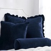 image:imageDormCo Rainha Velvet Dutch Ruffled Euro amp Bolster Pillow Set  Navy  Dorm Supplies for College Freshmen Essentials