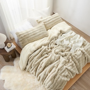 image:imageChunky Bunny Peak of Cozy Twin XL Oversized Comforter Beige  Experience Coma Worthy Sleep with Plush Faux Fur Extra Large BeddingKing US Standard