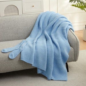image:imageCozy Potato Blanket with Socks  Calm Blue