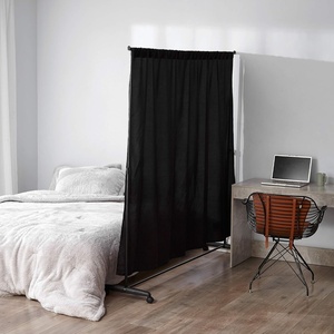 image:imageDont Look At Me  Privacy Room Divider  Basics Extendable  Black Frame with Black Fabric