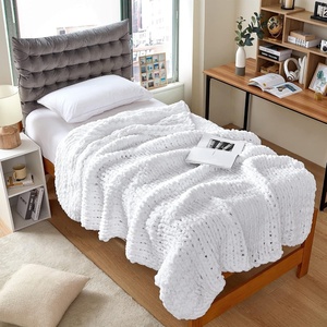 image:imageDormCo Cozy Potato Chenille Chunky Knit Twin XL Bed Blanket  True WhiteTrue White