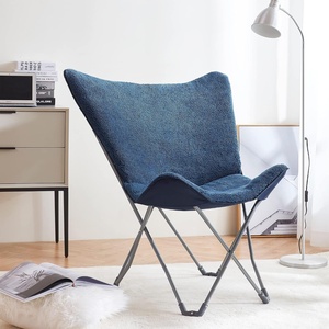 image:imageDormCo Oversized Butterfly Chair  Comfy Cozy Classic GrayNightfall Navy