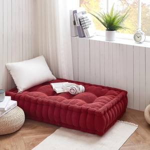 image:imageDormCo Rainha  Ultra Thick Tufted Floor Pillow  Peachy PinkCrimson