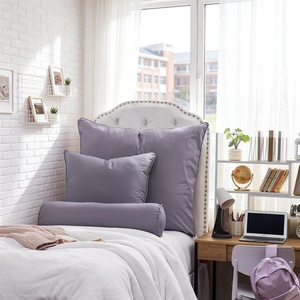 image:imageDormCo Rainha Cotton Dutch Euro amp Bolster Pillow Set  Taupe Gray  Dorm Supplies for College Freshmen Essentials