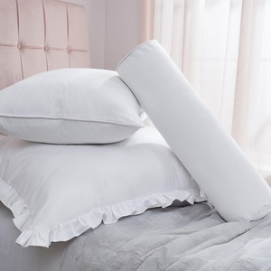 image:imageDormCo Rainha Cotton Dutch Ruffled Euro amp Bolster Pillow Set  White  Dorm Supplies for College Freshmen Essentials