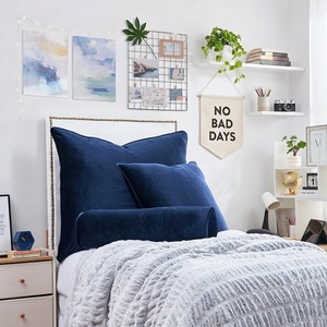 image:imageDormCo Rainha Velvet Dutch Euro amp Bolster Pillow Set  Navy  Dorm Supplies for College Freshmen Essentials