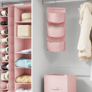 image:imageDormCo TUSK 3Piece College Closet Hanging Shelves Set  Rose Quartz Pink  Essential Dorm Supplies for College Freshmen NecessitiesRose Quartz