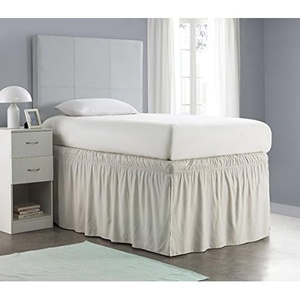 image:imageRuffled Dorm Sized Bed Skirt  Silver Birch