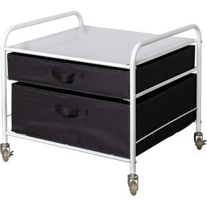 image:imageThe Fridge Stand Supreme Storage Organizer Cart White Frame Black Drawers  Essential Dorm Supplies for College Freshmen Necessities
