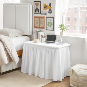 image:imageWhite Microfiber Dorm Desk Skirt  42 Length36 x 24 Rectangular