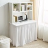 image:image36 Length Luxury Plush Dorm Desk Skirt  White42 x 24 Rectangular