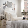 image:imageDormCo Rainha Velvet Dutch Euro amp Bolster Pillow Set  Creamy Beige  Dorm Supplies for College Freshmen Essentials