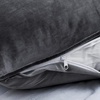 image:imageDormCo Rainha Velvet Dutch Euro amp Bolster Pillow Set  Gray  Dorm Supplies for College Freshmen Essentials