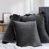 image:imageDormCo Rainha Velvet Dutch Ruffled Euro amp Bolster Pillow Set  Gray  Dorm Supplies for College Freshmen Essentials