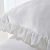 image:imageDormCo Rainha Velvet Dutch Ruffled Euro amp Bolster Pillow Set  White  Dorm Supplies for College Freshmen Essentials