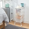 image:imageDormCo Suprima Storage Carts 4 Drawer Woodtop Shelf  BlackRoyal Oak Top  Essential Dorm Supplies for College Freshmen NecessitiesWhite  Whitewash Top