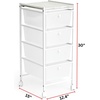 image:imageDormCo Suprima Storage Carts 4 Drawer Woodtop Shelf  BlackRoyal Oak Top  Essential Dorm Supplies for College Freshmen NecessitiesWhite  Whitewash Top