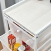 image:imageDormCo Suprima Storage Carts 4 Drawer Woodtop Shelf  BlackRoyal Oak Top  Essential Dorm Supplies for College Freshmen NecessitiesWhite  Whitewash Top