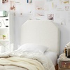 image:imageDormCo Tavira Allure Boucle Dorm Headboard with Legs  Cream WhiteCream White