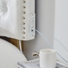 image:imageDormCo Tavira Allure College Dorm Outlet Headboard with Legs  White  Bevel Tufted Rivet Essential Dorm Supplies for College Freshmen Necessities