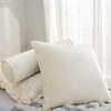 image:imageRainha Velvet Dutch Ruffled Euro amp Bolster Pillow Set  Creamy Beige  Dorm Supplies for College Freshmen Essentials