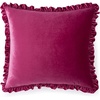 image:imageRainha Velvet Dutch Ruffled Euro amp Bolster Pillow Set  Vibrant Pink  Dorm Supplies for College Freshmen Essentials