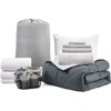 image:imageCollege Dorm Pack Plus Twin XL Bedding Bundle Faded BlackGlacier Gray Set  Dorm Supplies Bundle for College Freshmen Essentials
