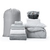 image:imageCollege Freshman Dorm Pack  Twin XL Bedding Bundle  Pin Tuck Glacier Gray Color Set