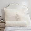 image:imageDormCo Rainha Velvet Dutch Euro amp Bolster Pillow Set  Creamy Beige  Dorm Supplies for College Freshmen Essentials