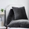 image:imageDormCo Rainha Velvet Dutch Euro amp Bolster Pillow Set  Gray  Dorm Supplies for College Freshmen Essentials