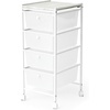 image:imageDormCo Suprima Storage Carts 4 Drawer Woodtop Shelf  BlackRoyal Oak Top  Essential Dorm Supplies for College Freshmen NecessitiesWhite  Whitewash Top