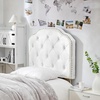 image:imageDormCo Tavira Allure College Dorm Outlet Headboard with Legs  White  Bevel Tufted Rivet Essential Dorm Supplies for College Freshmen Necessities