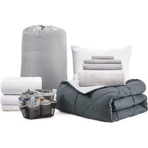 image:imageCollege Dorm Pack Plus Twin XL Bedding Bundle Faded BlackGlacier Gray Set  Dorm Supplies Bundle for College Freshmen Essentials