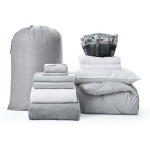 image:imageCollege Freshman Dorm Pack  Twin XL Bedding Bundle  Pin Tuck Glacier Gray Color Set