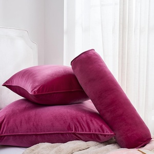 image:imageDormCo Rainha Velvet Dutch Euro amp Bolster Pillow Set  Vibrant Pink  Dorm Supplies for College Freshmen Essentials