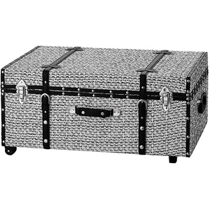 image:imageDormCo Texture Brand Trunk  White Threaded Black 29L x 20W x 14H