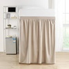 image:imageExtended Dorm Sized Cotton Bed Skirt Panel with Ties 3 Panel Set  Sepia Beige for Raised or lofted beds