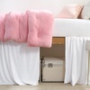 image:imageLuxury Plush Dorm Bungee Bed Skirt 3 Panel Set  White