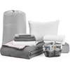 image:imageCollege Dorm Pack Plus Twin XL Bedding Bundle Granite GrayViolet Ice Set  Dorm Supplies Bundle for College Freshmen Essentials