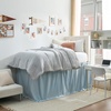 image:imageCotton Dorm Bungee Bed Skirt 3 Panel Set  Faded Denim