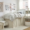 image:imageCotton Dorm Bungee Bed Skirt 3 Panel Set  Sepia Beige