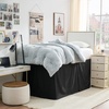 image:imageMicrofiber Dorm Bungee Bed Skirt 3 Panel Set  Black