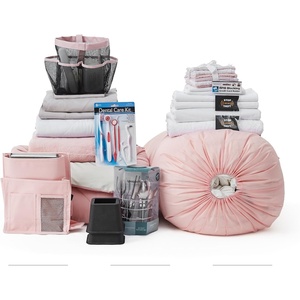 image:image44Piece Dorm Supplies Set  Twin XL Bedding amp Essentials Pack PinkTaupe  Complete Dorm Room Supplies Bundle for College Freshmen Essentials