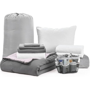 image:imageCollege Dorm Pack Plus Twin XL Bedding Bundle Granite GrayViolet Ice Set  Dorm Supplies Bundle for College Freshmen Essentials